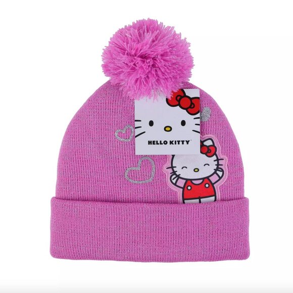 Hello Kitty and Hearts Beanie and Gloves Set for Kids - Picture 2 of 7